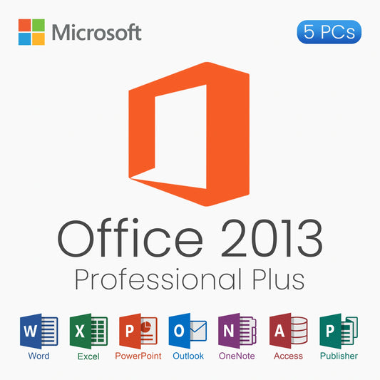 Microsoft Office 2013 Professional Plus – Lifetime License For 5 PCs